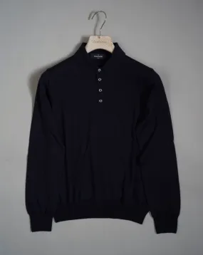 Gran Sasso Cashmere Silk Polo / Navy