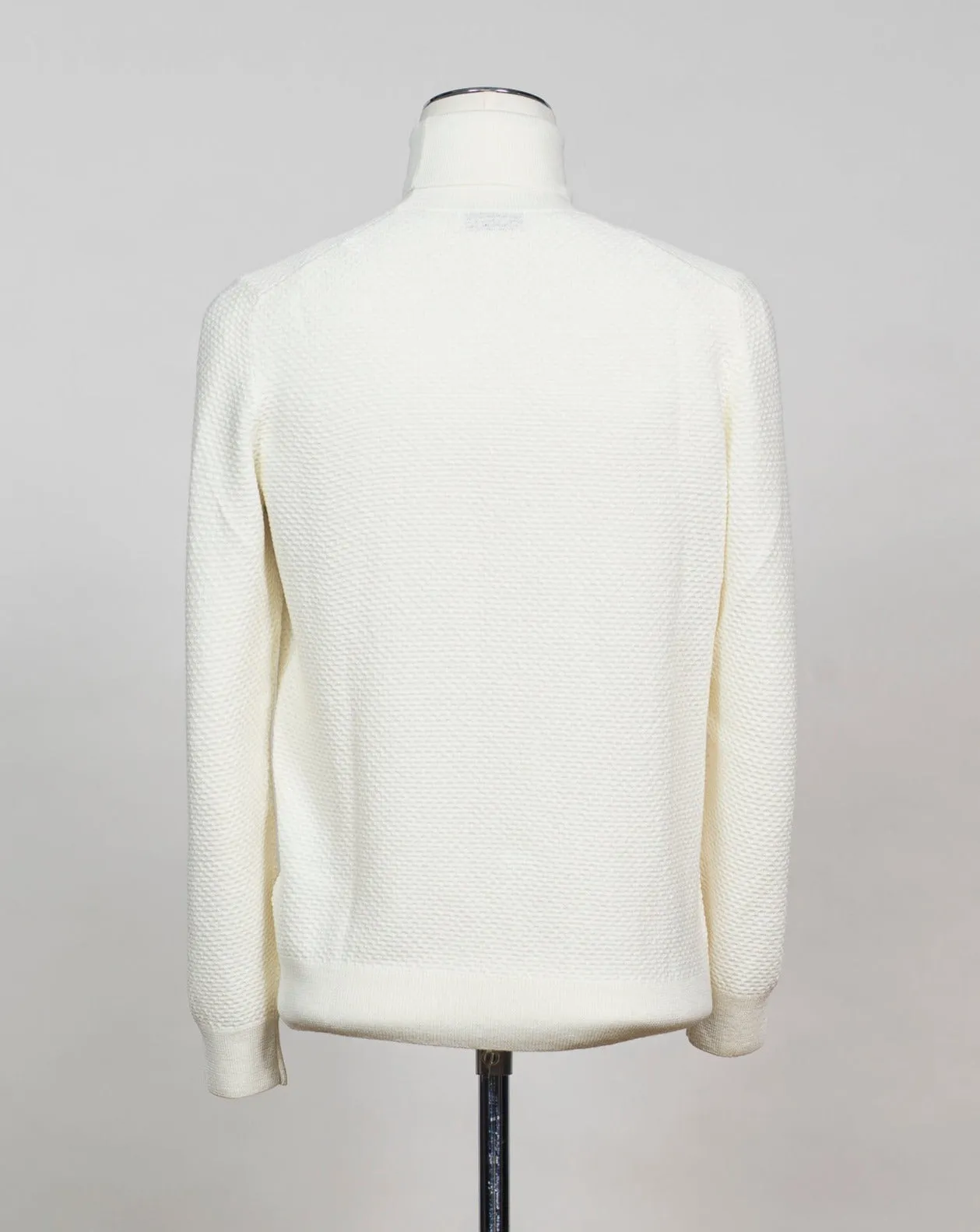 Gran Sasso Merino Honey Comb Roll Neck / White