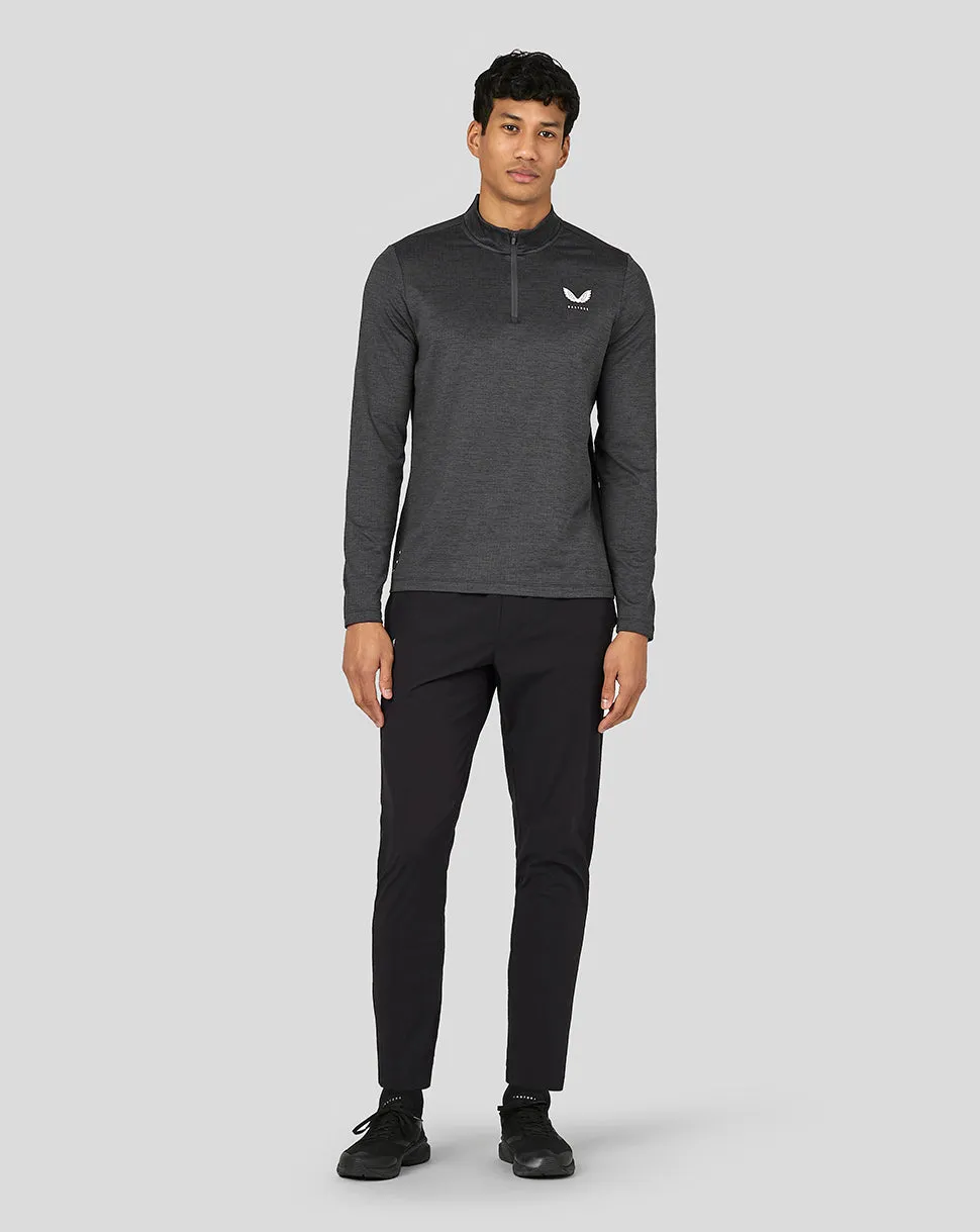 Heren Active Marl 1/4 Zip - Gunmetal