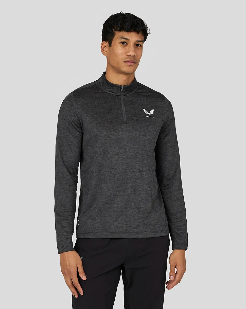 Heren Active Marl 1/4 Zip - Gunmetal