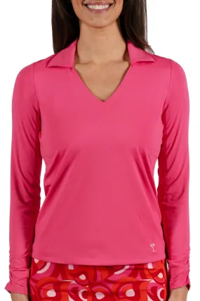 Hot Pink Long Sleeve Lisa Sport Polo