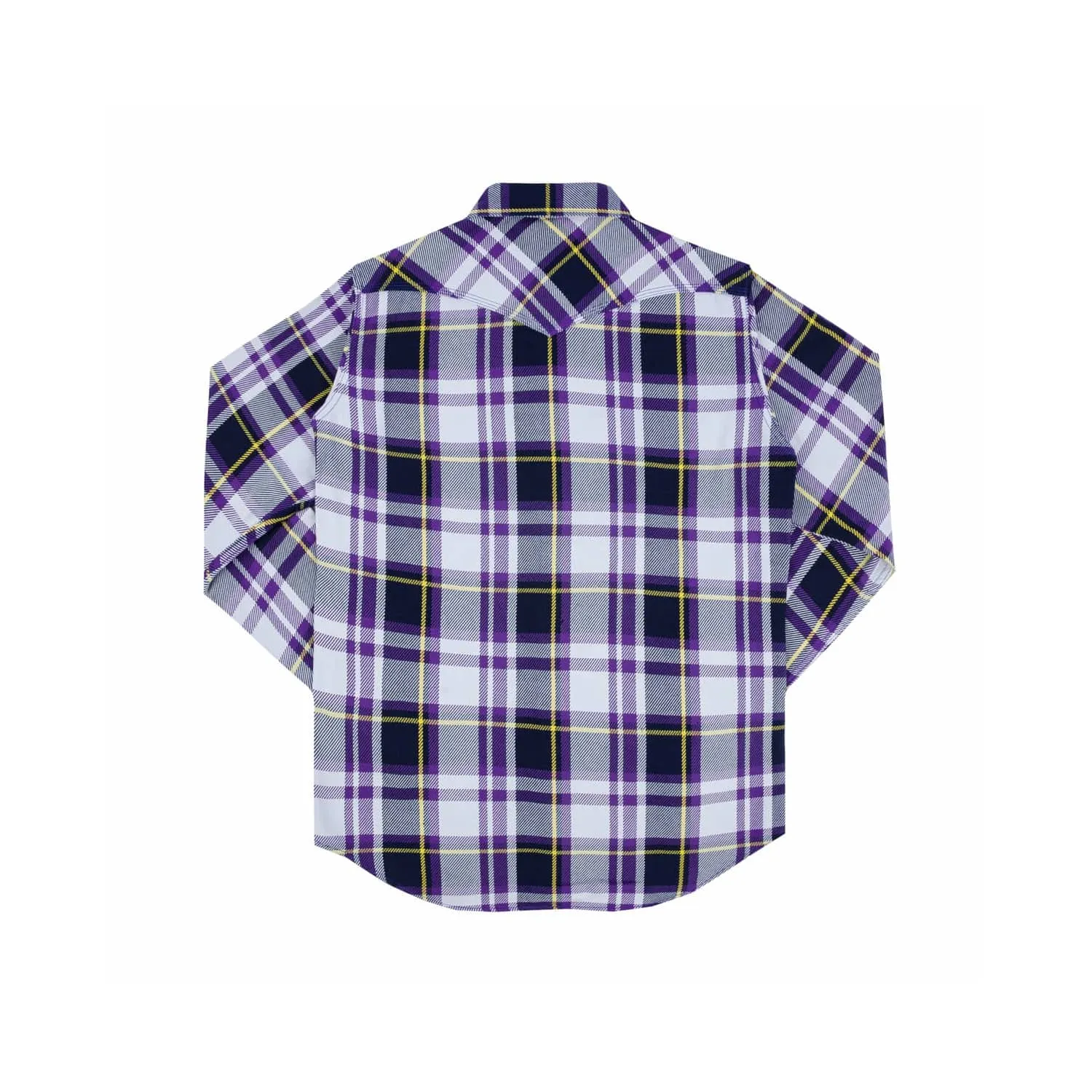 Iron Heart IHSH-390-PUR 9oz Selvedge American Check Western Shirt Purple FINAL SALE