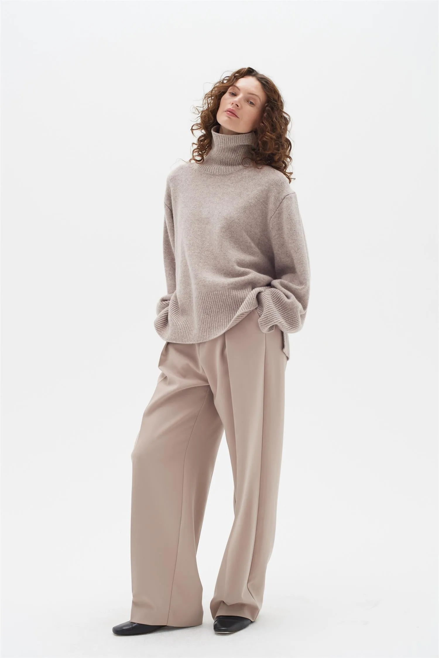 JAXY TURTLENECK MOCHA GREY MELANGE