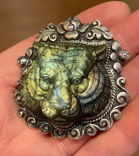 Labradorite Tigress Protection Pendant