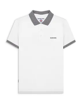 Lambretta Men's SS1029 Two Tone Polo Shirt White