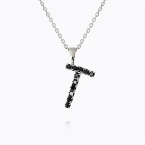 Letter Necklace T / Black