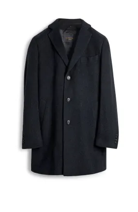 LIMITED EDITION: QUARTZ SLIM FIT BLACK WOOL OVERCOAT