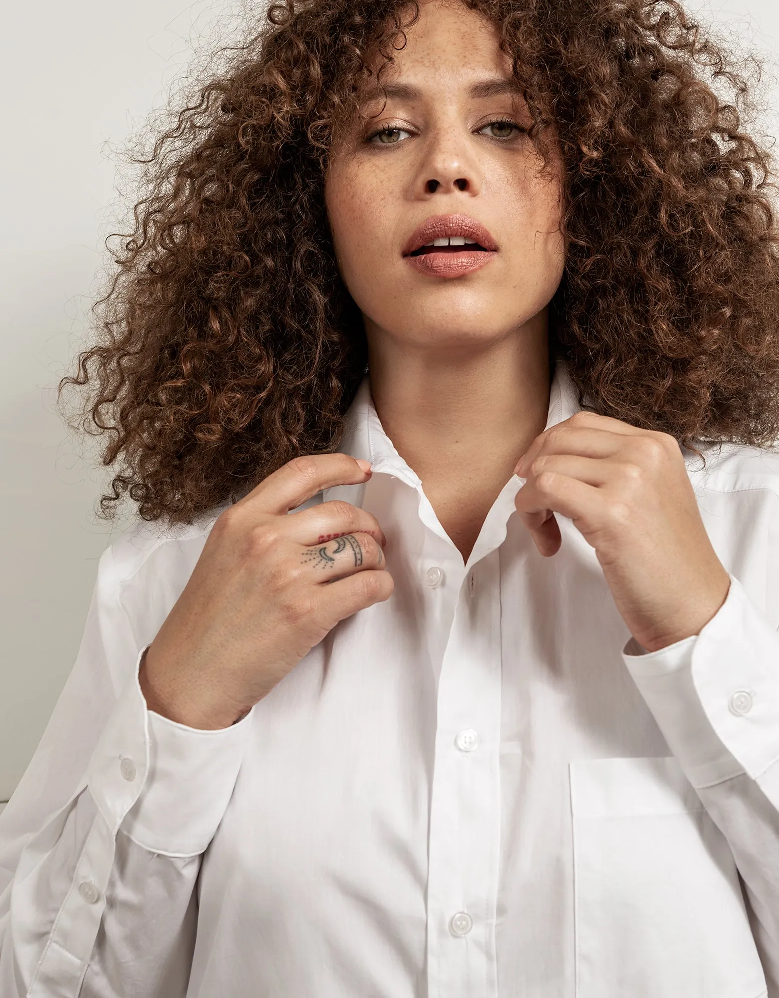 Long Cotton Shirtdress in White