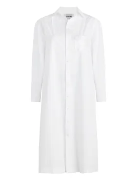 Long Cotton Shirtdress in White