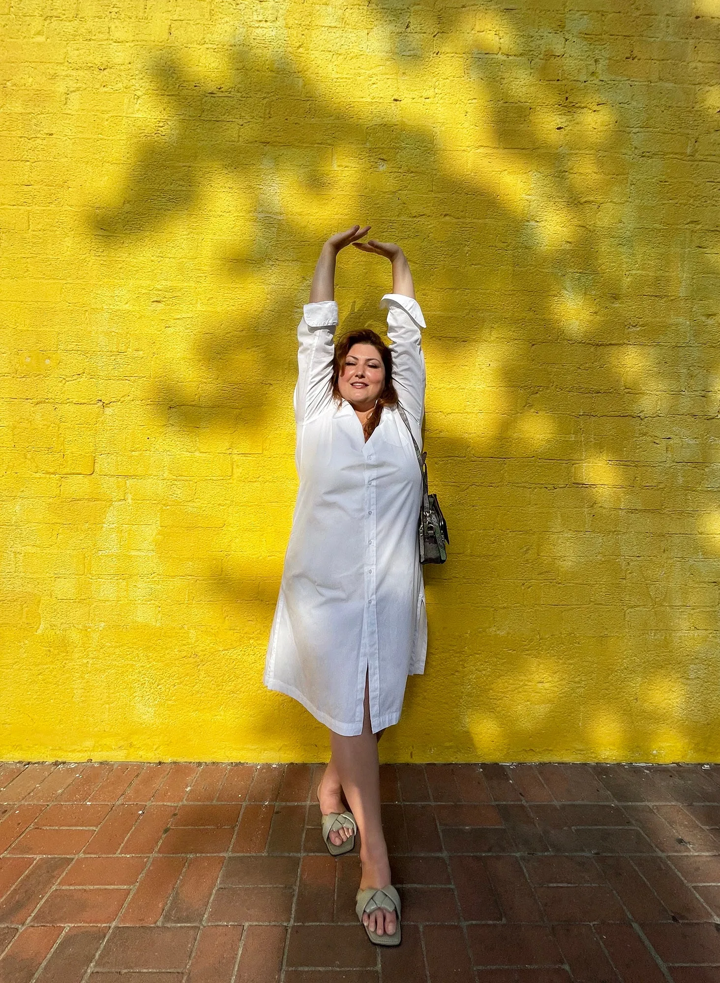 Long Cotton Shirtdress in White