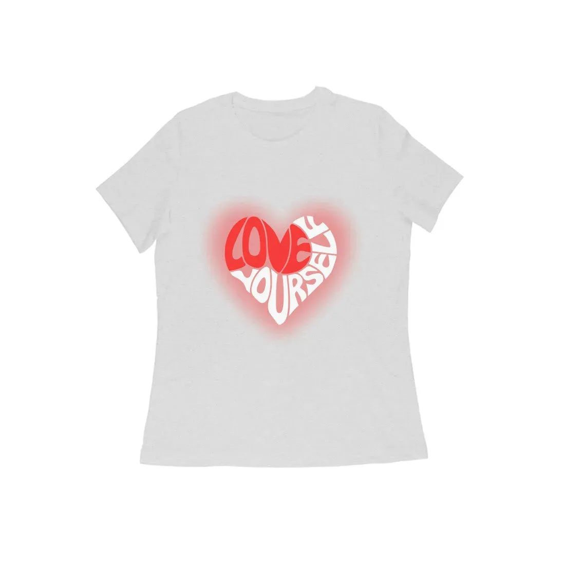 Love-Yourself Typographic Half Sleeves Cotton T-shirt for Women