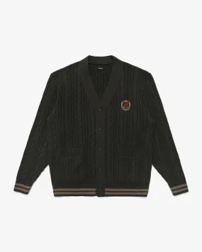 MALBON X BUDWEISER PLAYERS CABLE KNIT CARDIGAN