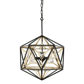 Marcia 353P03MBFG 3-Light Pendant Light - Matte Black/French Gold