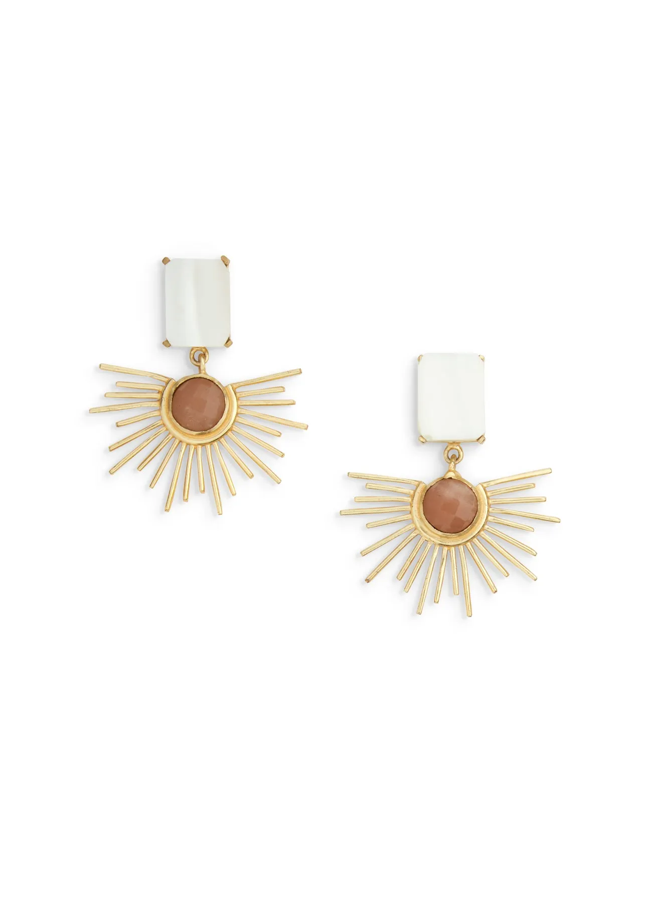 Maya Earrings |  Peach Moonstone