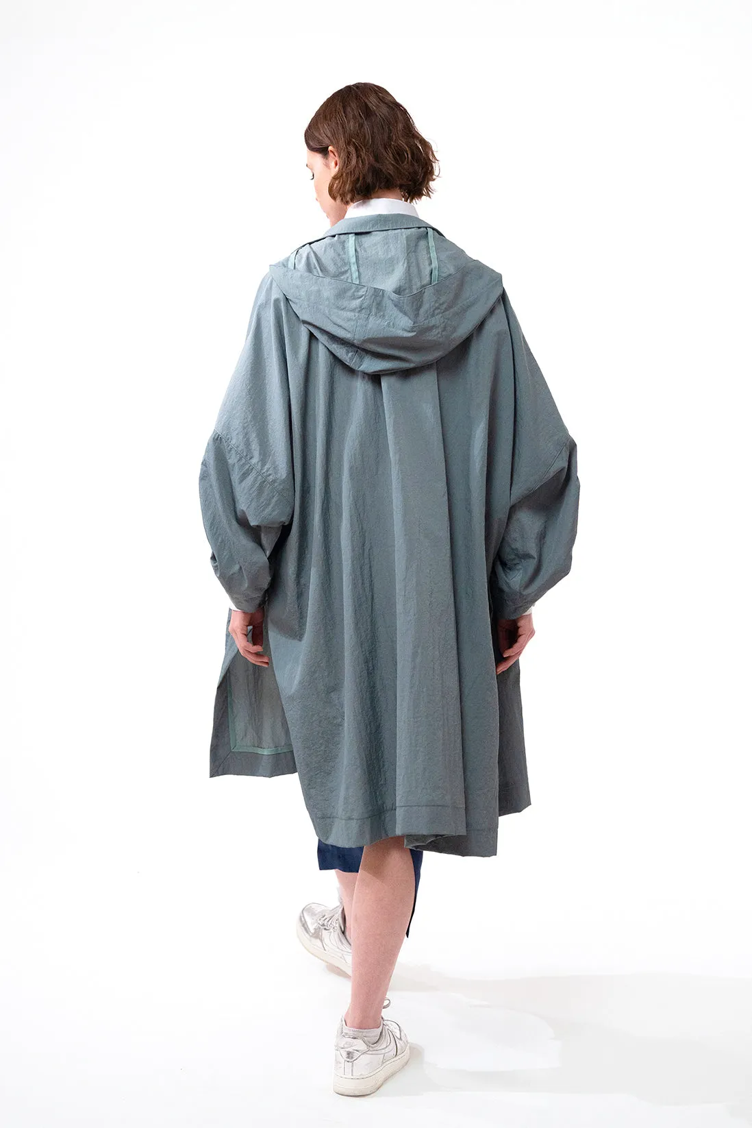 MAYA sky green - nylon unisex raincoat