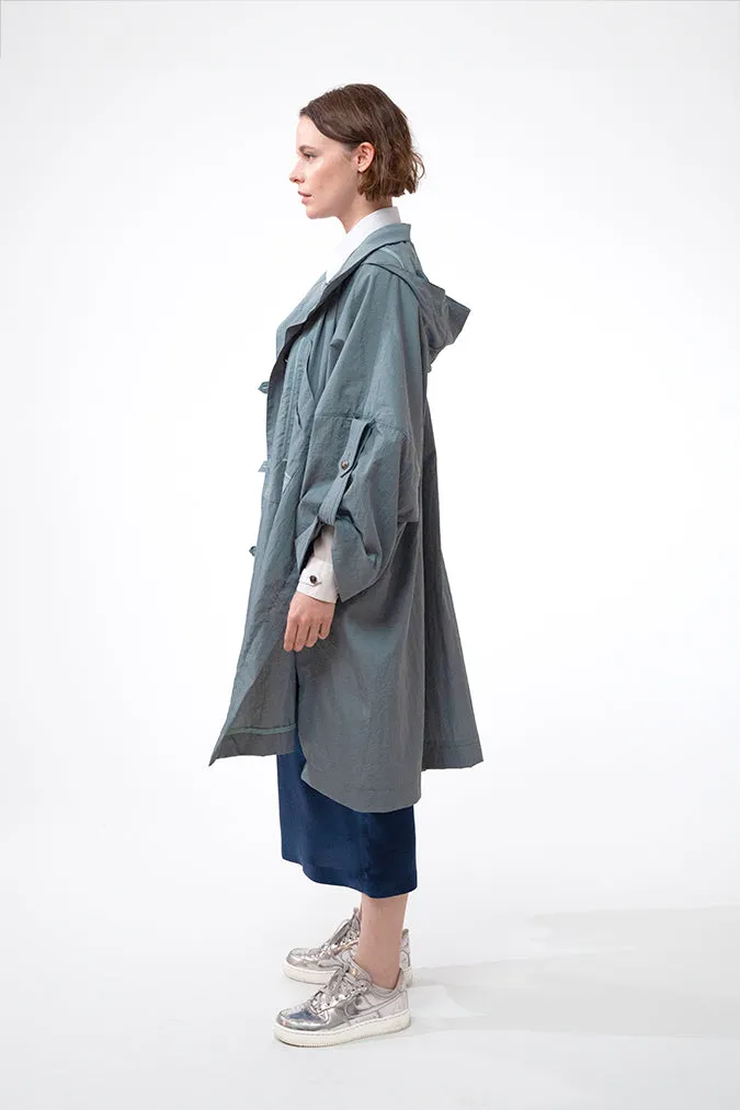 MAYA sky green - nylon unisex raincoat