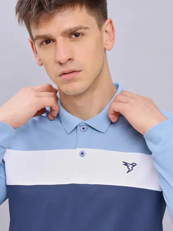 Men Colorblock Slim Fit Polo T-shirt with MATPIQ