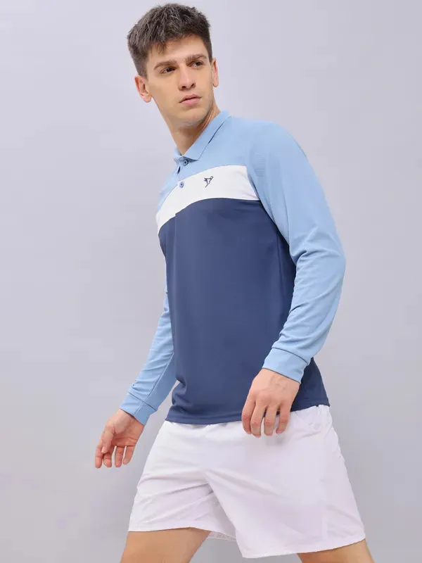 Men Colorblock Slim Fit Polo T-shirt with MATPIQ