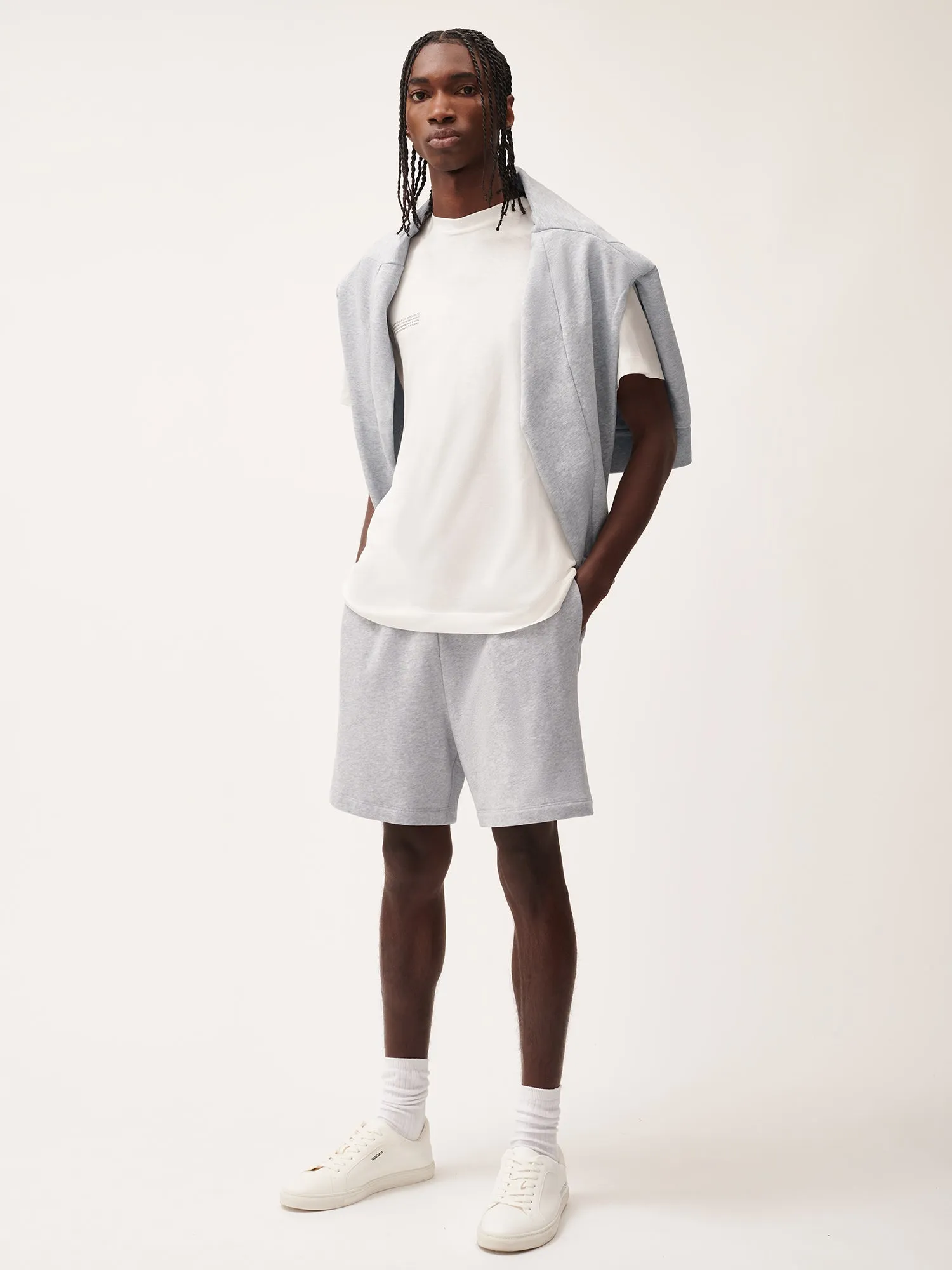 Mens 365 Midweight Mid Length Shorts—grey-marl