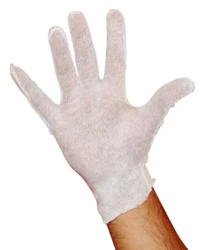 Men's Light Weight White 100% Cotton Lisle Inspection Gloves - Size XL