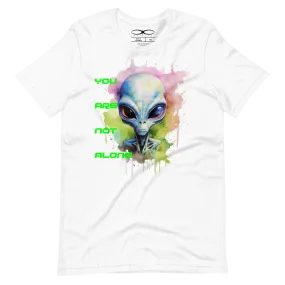 Men's Watercolor Alien You Are Not Alone Graphic T-Shirt