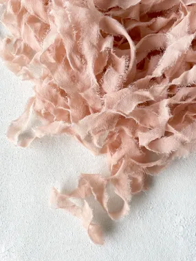 Peach Silk Ribbon Sheer Trim 402