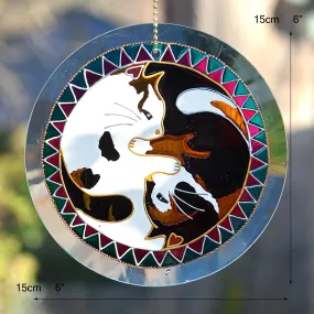 Personalised Yin Yang Cat Sun Catcher