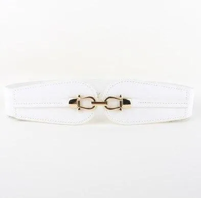 Simple Elastic Waist Belt with Metal Buckle