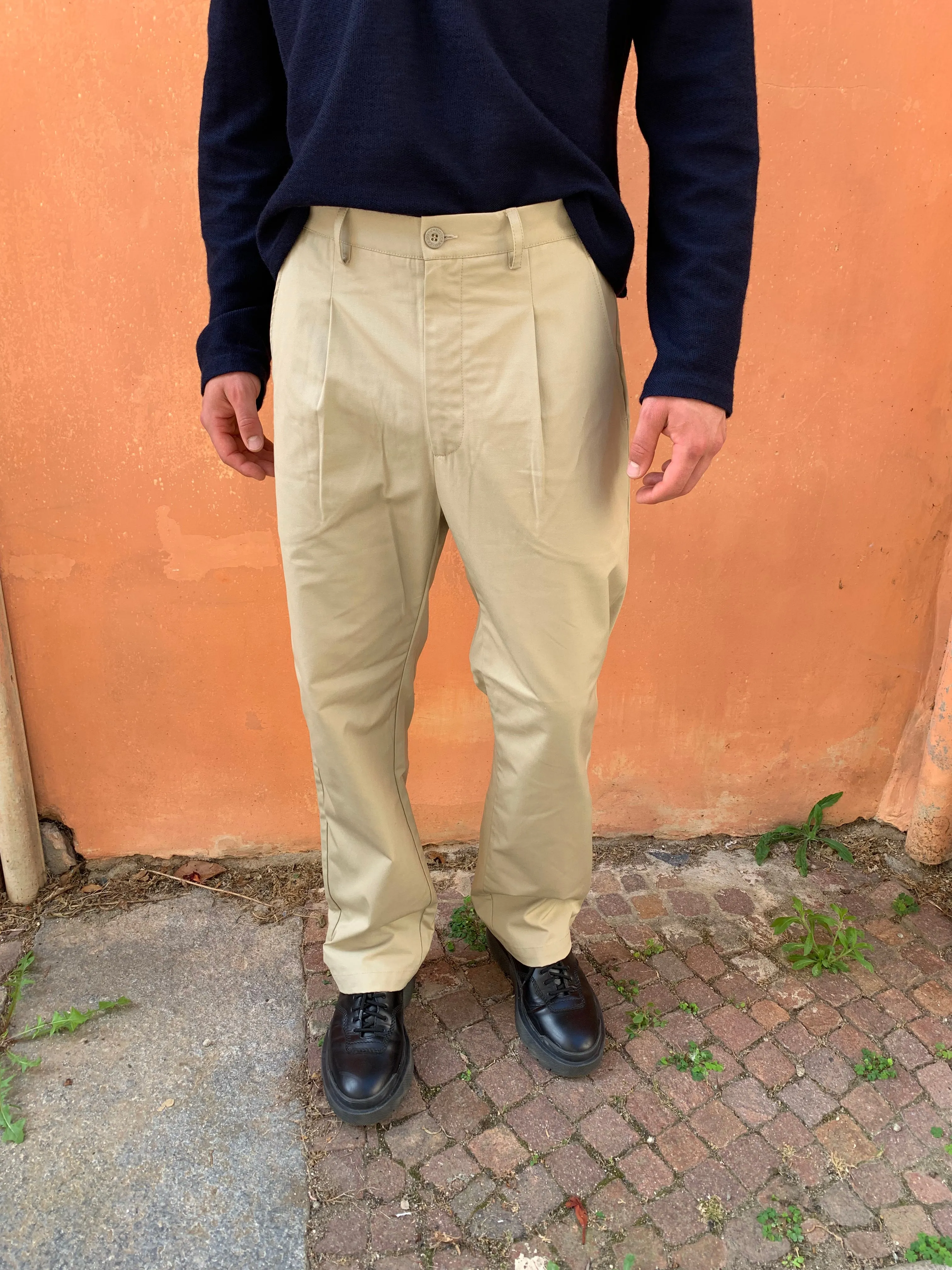 SPECTACULAR BID - AIR TROUSERS - Drill Cotton Beige