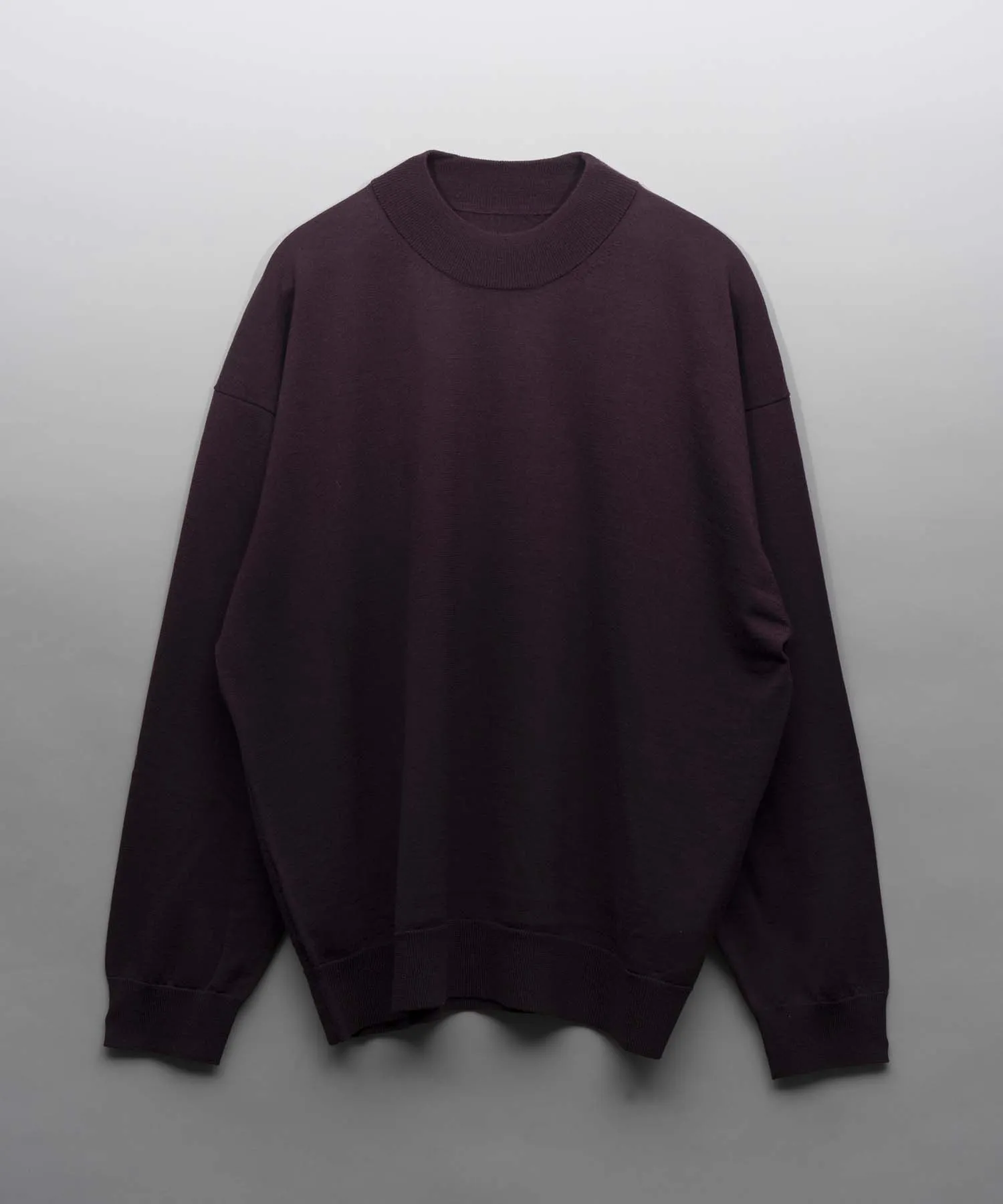 Super120s High Gauge Prime-Over Mock Neck Knit Pullover