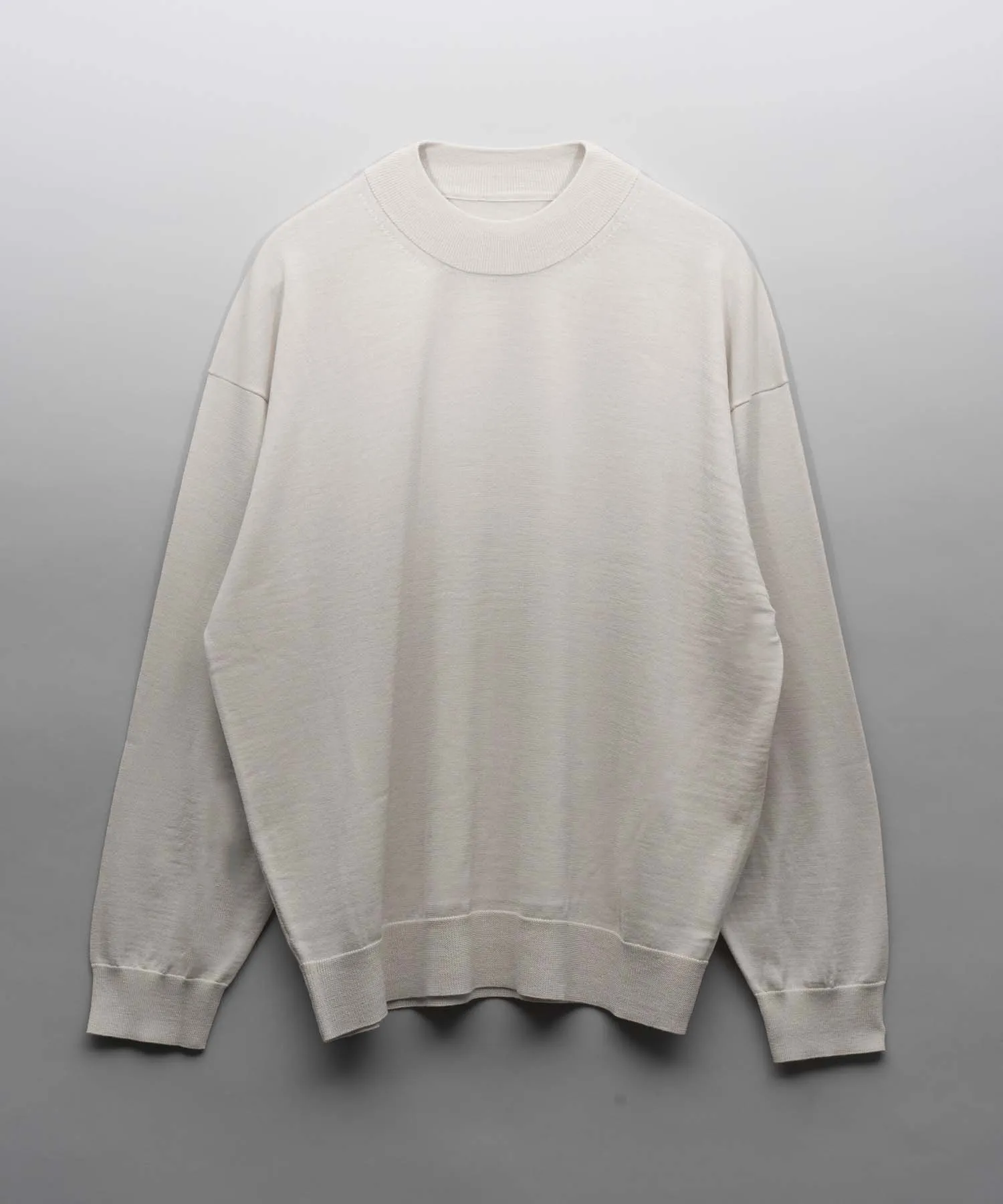 Super120s High Gauge Prime-Over Mock Neck Knit Pullover