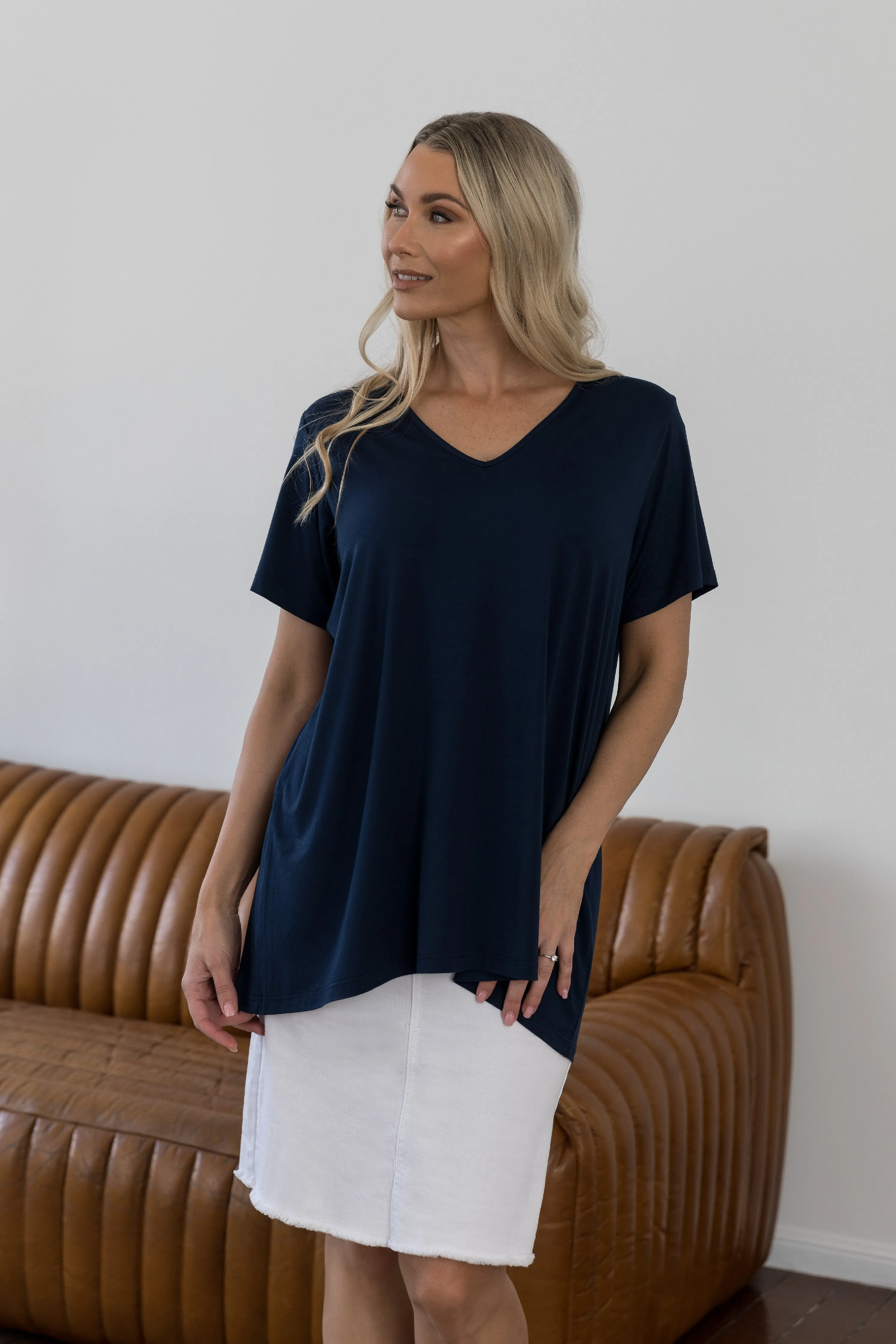 T-Shirt Top in Navy