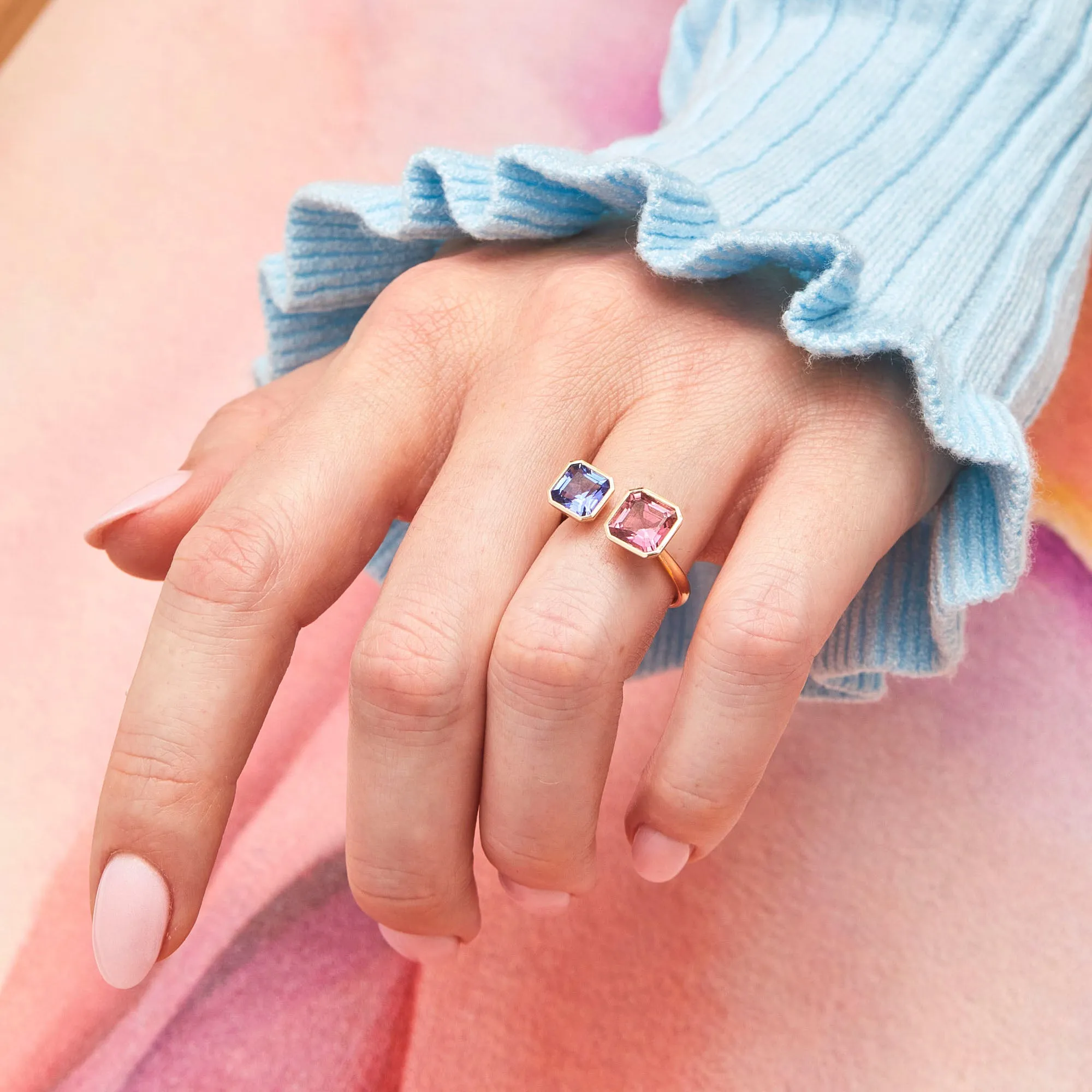 Toi et Moi Dahlia Gemstone Ring