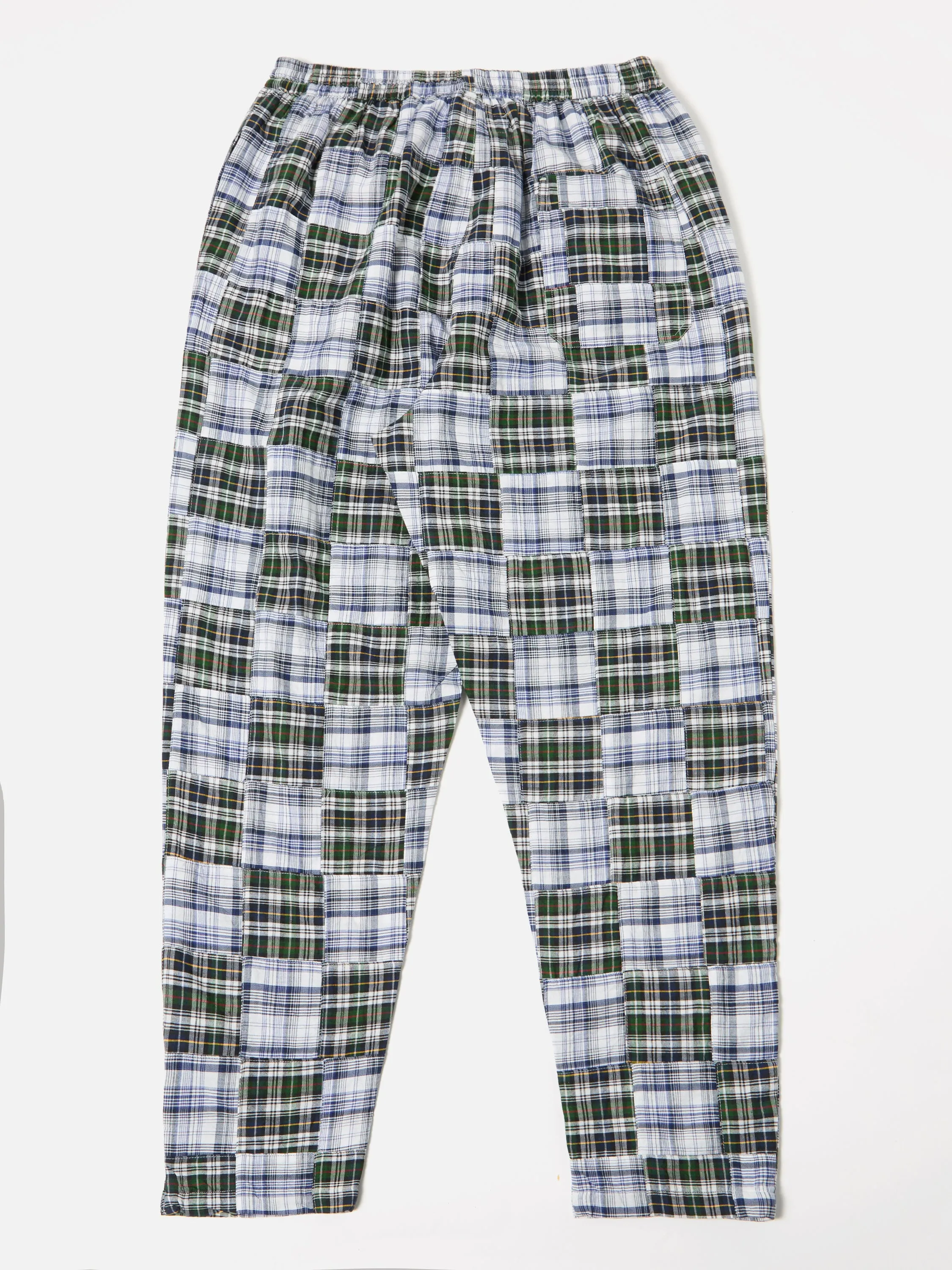 Universal Works Pyjama in Blue Patchwork Check