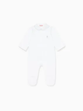 White Victoria Sheep Baby Sleepsuit